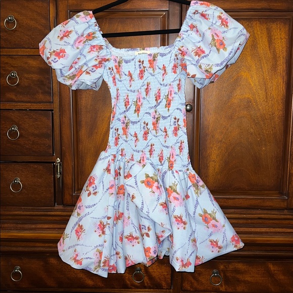 Floral puff sleeve smocked dress - Picture 5 of 5